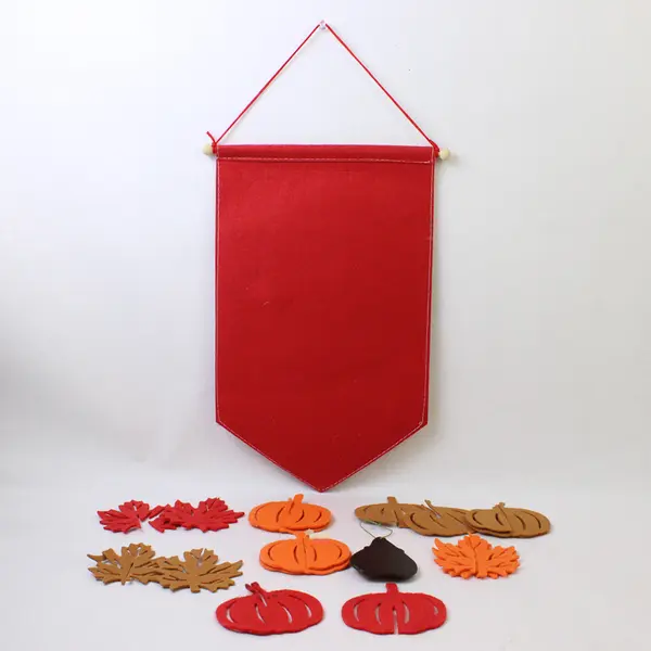 Fall Banner Autumn Garland Red & Orange Seasonal Decor 10" x 6"