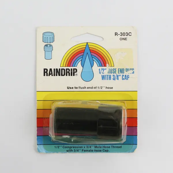 Raindrip Sprinkler Parts 1/2 Inch Hose End Plug Low Volume Rotary Sprinklers