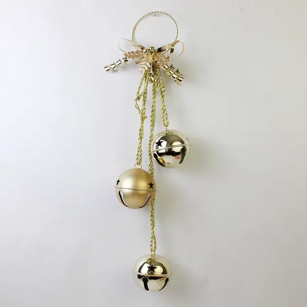 Gold Jingle Bell Door Hanger 5.5x6.5in Holiday Wall Decor