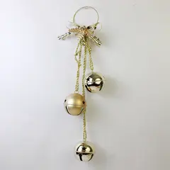 Gold Jingle Bell Door Hanger 5.5x6.5in Holiday Wall Decor