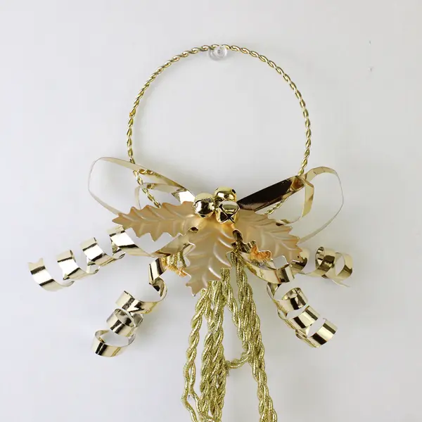 Gold Jingle Bell Door Hanger 5.5x6.5in Holiday Wall Decor