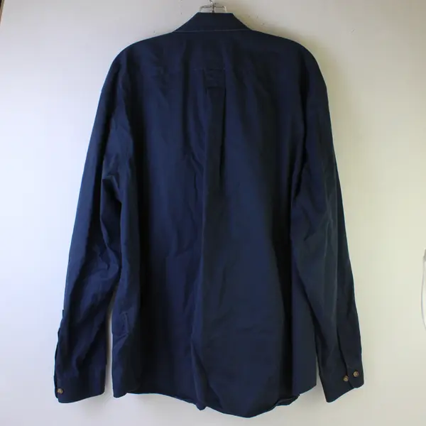Eddie Bauer Navy Blue Long-Sleeved Cotton Button-Down Men's XXL