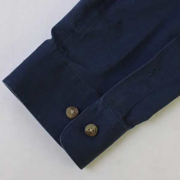 Eddie Bauer Navy Blue Long-Sleeved Cotton Button-Down Men's XXL