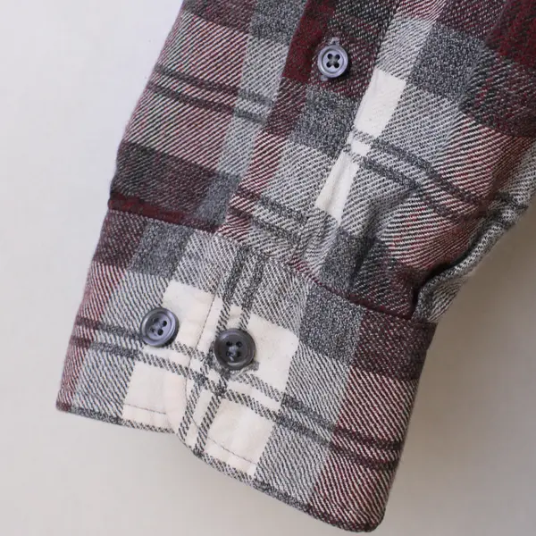 Covington Red Gray and White Plaid Long-Sleeved Cotton Button-Up Men's 2XL