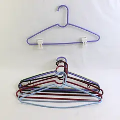 Mixed Lot of 10 Plastic Clothes Hangers Multiple Colors