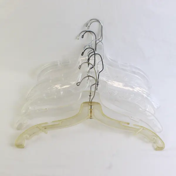 Lot of 10 Clear Plastic Shirt Hangers Closet Storage