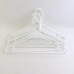 Lot of 10 White Plastic Clothes Hangers Closet Storage Organization