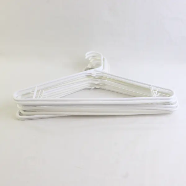 Lot of 10 White Plastic Clothes Hangers Closet Storage Organization