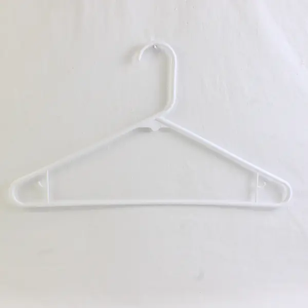 Lot of 10 White Plastic Clothes Hangers Closet Storage Organization