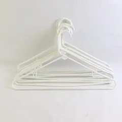 Lot of 10 Plastic White Clothes Hangers Closet Storage Organization