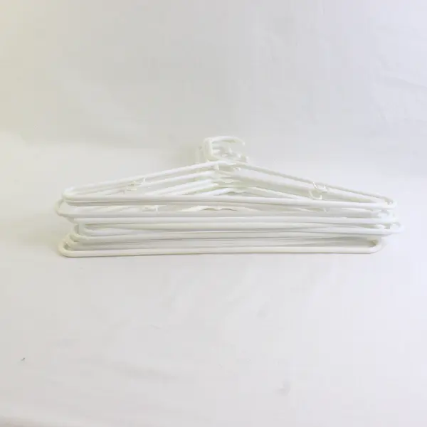 Lot of 10 Plastic White Clothes Hangers Closet Storage Organization