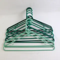 Mixed Lot of 10 Green Plastic Clothes Hangers Closet Storage