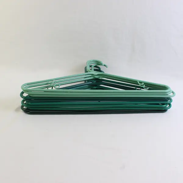 Mixed Lot of 10 Green Plastic Clothes Hangers Closet Storage