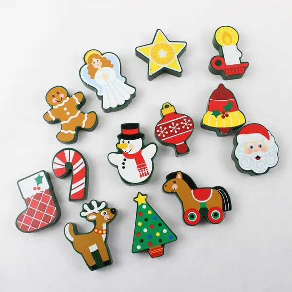 Melissa & Doug Christmas Tree Wooden Chunky Puzzle Santa Snowman