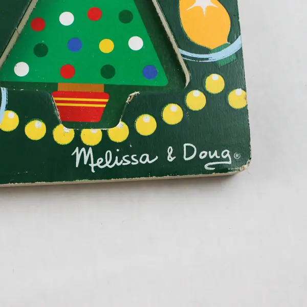 Melissa & Doug Christmas Tree Wooden Chunky Puzzle Santa Snowman
