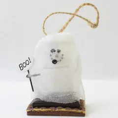 Original S'mores Halloween Ghost BOO Ornament Mesh Overlay Collectible