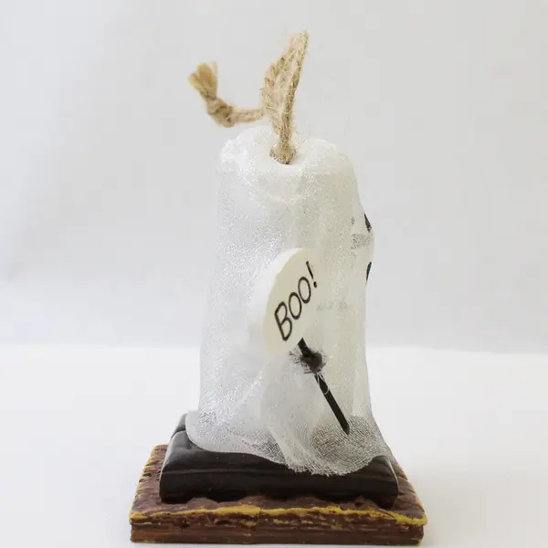 Original S'mores Halloween Ghost BOO Ornament Mesh Overlay Collectible