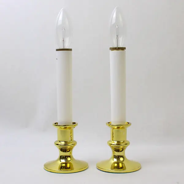 Set of 2 Battery Powered Flameless Candles 8in AA Operated Used