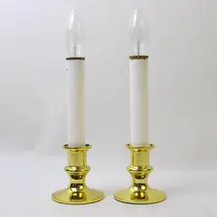 Set of 2 Battery Powered Flameless Candles 8in AA Operated Used