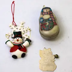 Lot of 3 Christmas Ornaments Holiday Tree Decorations