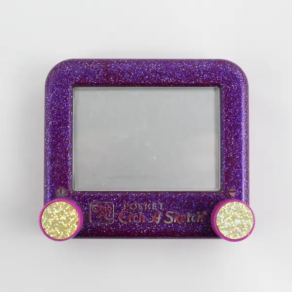 Travel Pocket Etch A Sketch by Ohio Art Sparkly Purple Glitter Version