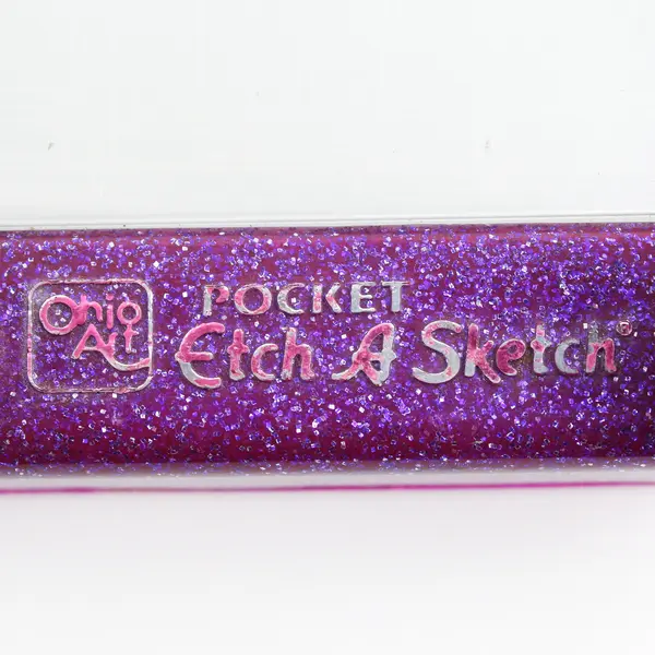 Travel Pocket Etch A Sketch by Ohio Art Sparkly Purple Glitter Version