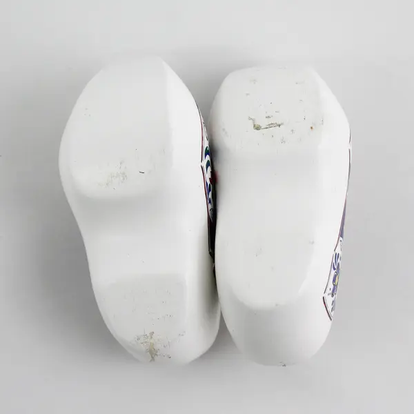 Vintage Holland Hand-Painted Wooden Clogs Miniature Windmill Souvenir Pair