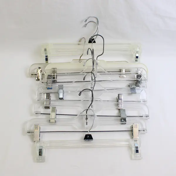 Lot of 10 Clear Plastic Skirt and Pants Hangers Closet Storage