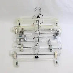 Lot of 10 Clear Plastic Skirt and Pants Hangers Closet Storage