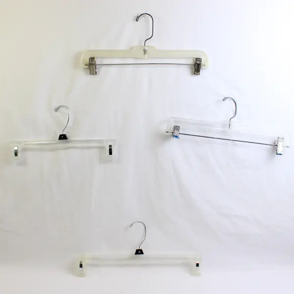 Lot of 10 Clear Plastic Skirt and Pants Hangers Closet Storage