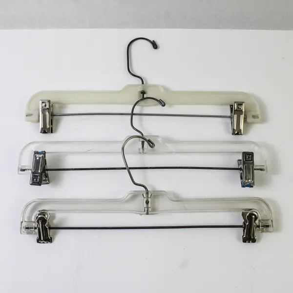 Lot of 10 Clear Plastic Skirt and Pants Hangers Closet Storage