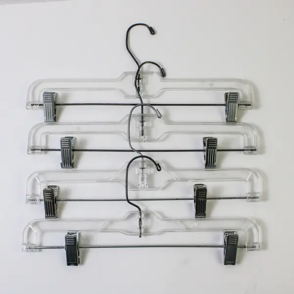 Lot of 10 Clear Plastic Skirt and Pants Hangers Closet Storage