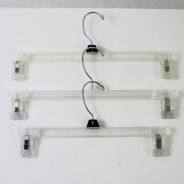 Lot of 10 Clear Plastic Skirt and Pants Hangers Closet Storage