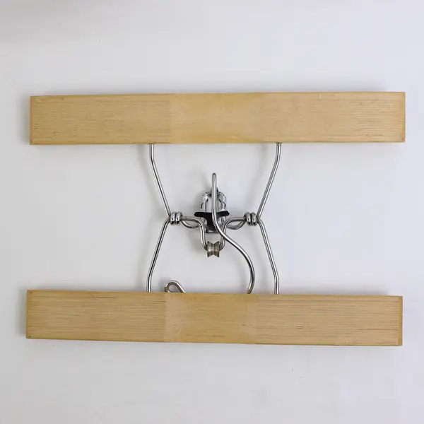 Lot of 5 Wooden Clamp Pants & Skirt Hangers Closet Storage