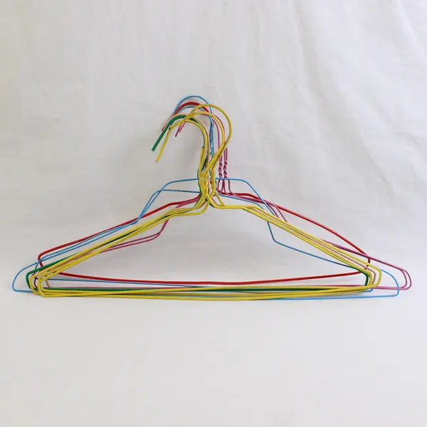 Lot of 10 Colorful Metal Wire Clothes Hangers Closet Organization