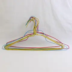 Lot of 10 Colorful Metal Wire Clothes Hangers Closet Organization