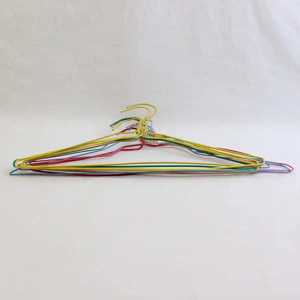 Lot of 10 Colorful Metal Wire Clothes Hangers Closet Organization