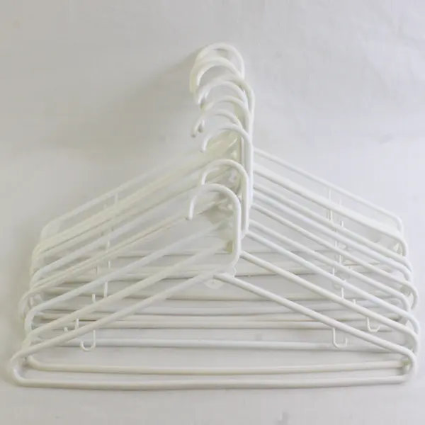 Lot of 10 White Plastic Hangers Closet Storage