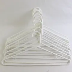 Lot of 10 White Plastic Hangers Closet Storage