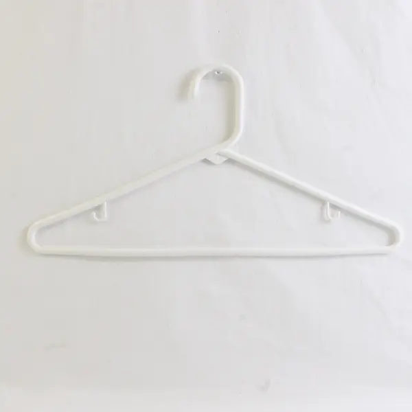 Lot of 10 White Plastic Hangers Closet Storage