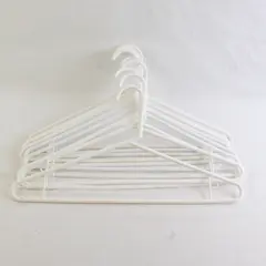 Lot of 10 Opaque White Plastic Hangers Closet Organization