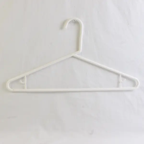 Lot of 10 Opaque White Plastic Hangers Closet Organization