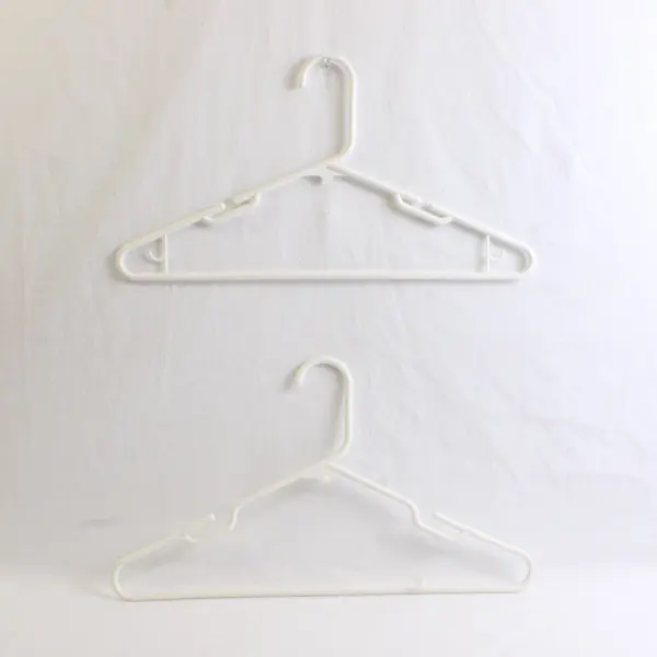 Lot of 10 Opaque White Plastic Hangers Closet Organization Storage