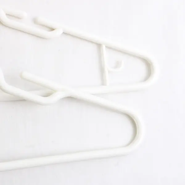 Lot of 10 Opaque White Plastic Hangers Closet Organization Storage