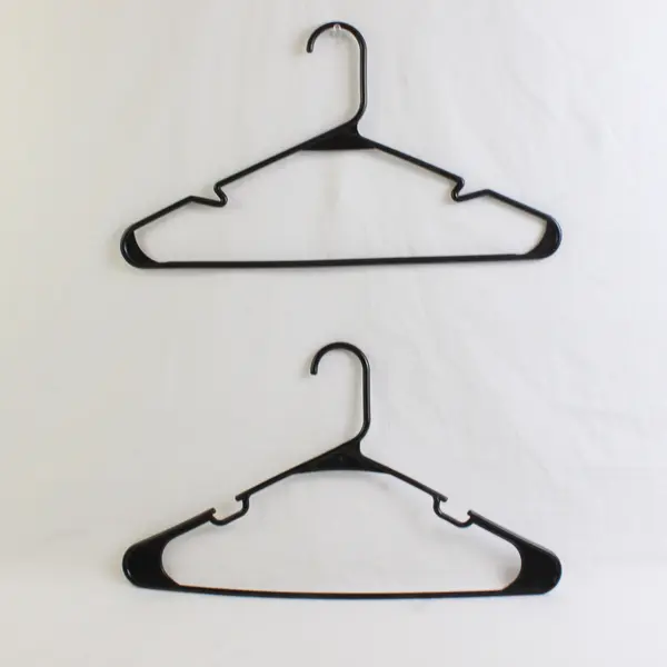 Lot of 10 Opaque Black Plastic Hangers Closet Organization Storage