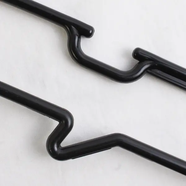 Lot of 10 Opaque Black Plastic Hangers Closet Organization Storage