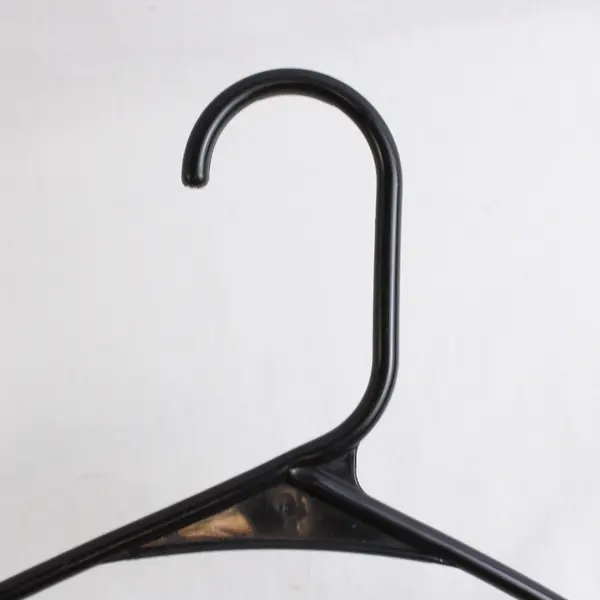 Lot of 10 Opaque Black Plastic Hangers Closet Organization Storage
