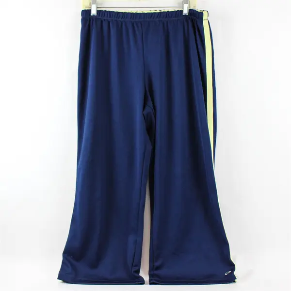 C9 by Champion Navy Blue & Yellow Cropped Wide-Leg Pants Women's Medium