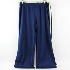 C9 by Champion Navy Blue & Yellow Cropped Wide-Leg Pants Women's Medium