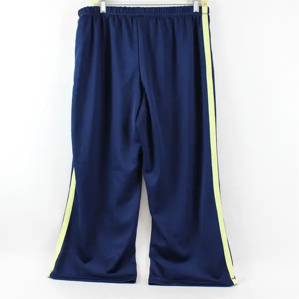 C9 by Champion Navy Blue & Yellow Cropped Wide-Leg Pants Women's Medium